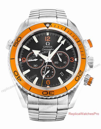 Japan Copy Omega Seamaster Planet Ocean 600m SS black Chrono Watch